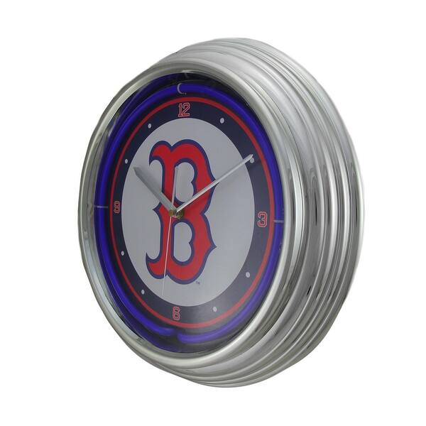 Shop Mlb Boston Red Sox 15 Inch Neon Wall Or Tabletop Clock Blue Overstock 18038451