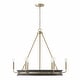 preview thumbnail 1 of 3, Finn 6-light Hanging Chandelier Black Stain & Matte Brass