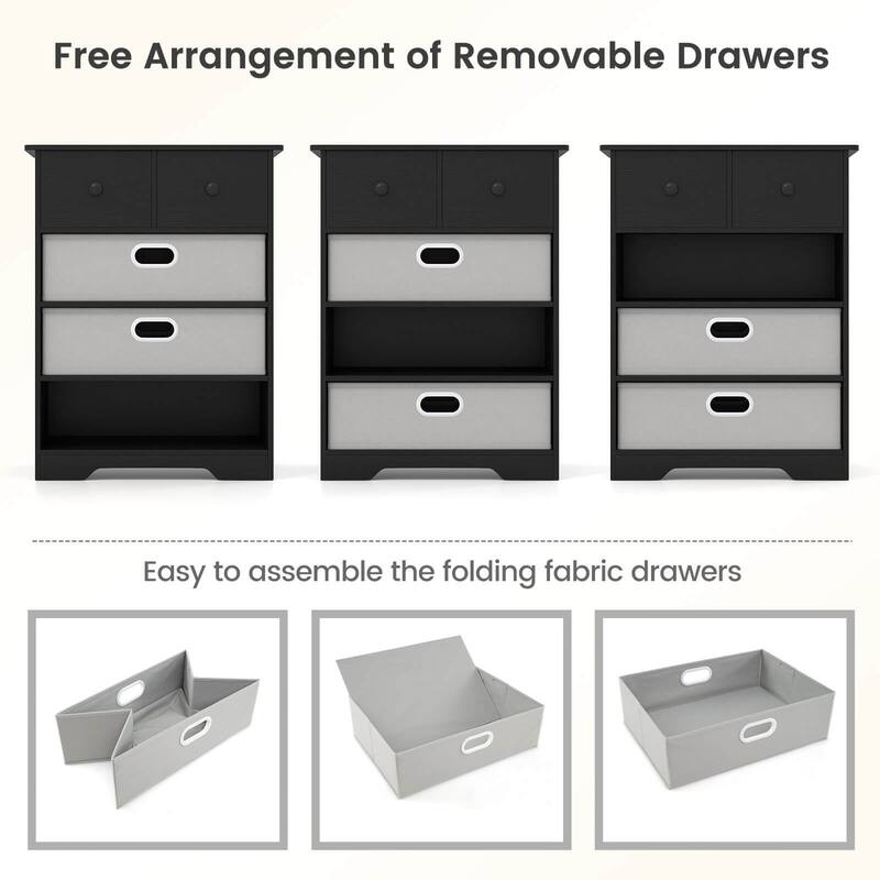 Costway 4-Drawer Dresser Modern Chest Storage Organizer with Open