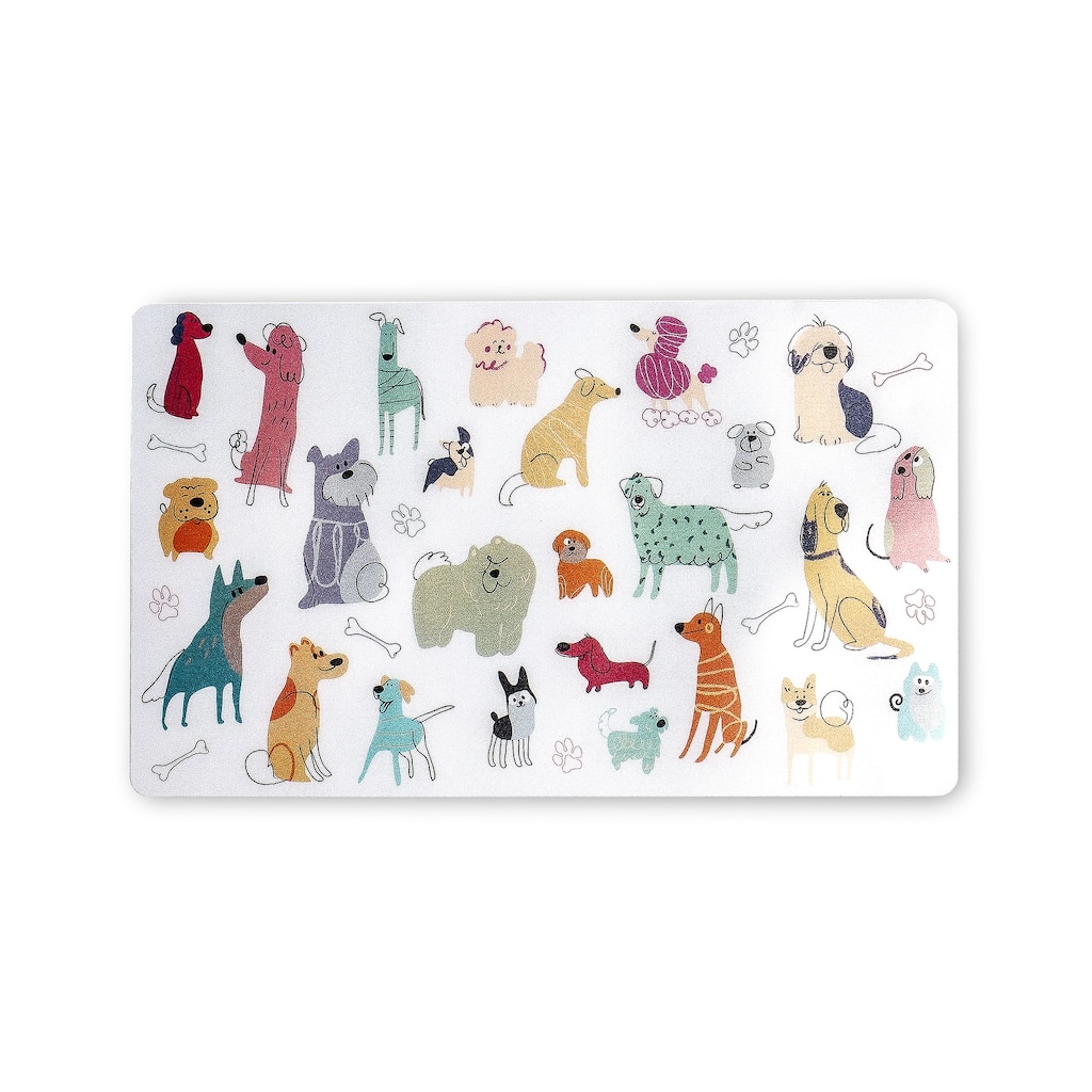 Abode Homewares Dog Whimsy Melamine Pet Feeding Placemat - 11.5" x 19" - Set of 2