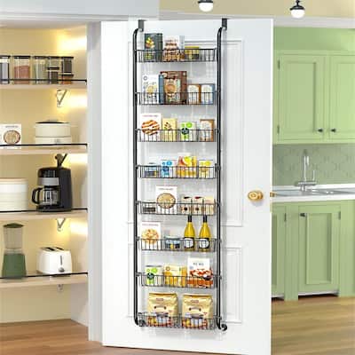 8 Tier Over The Door Pantry Organizer - 17"D x 9"W x 5"H