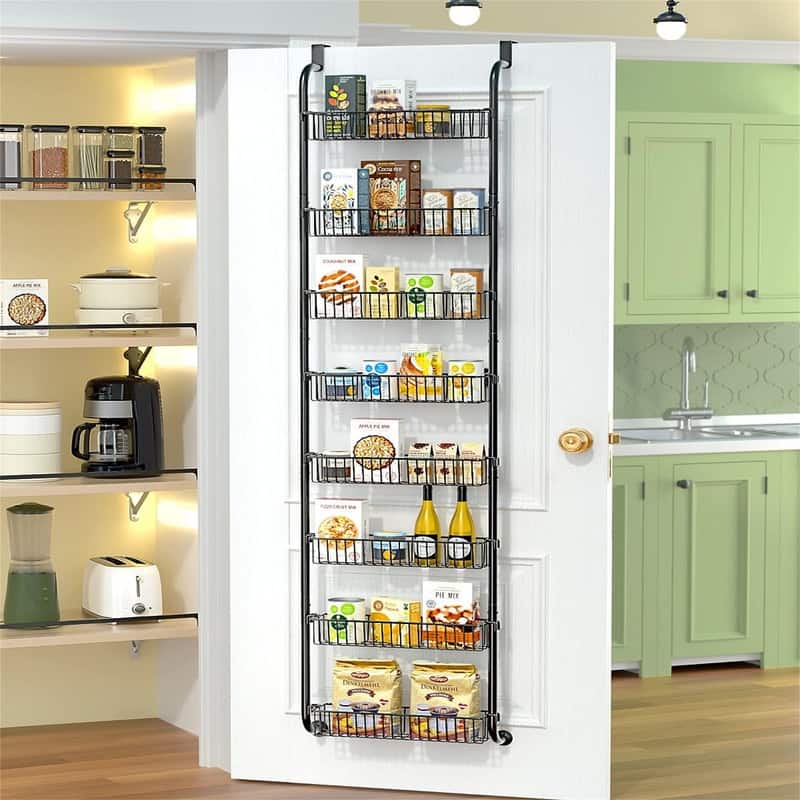8 Tier Over The Door Pantry Organizer - 17"D x 9"W x 5"H