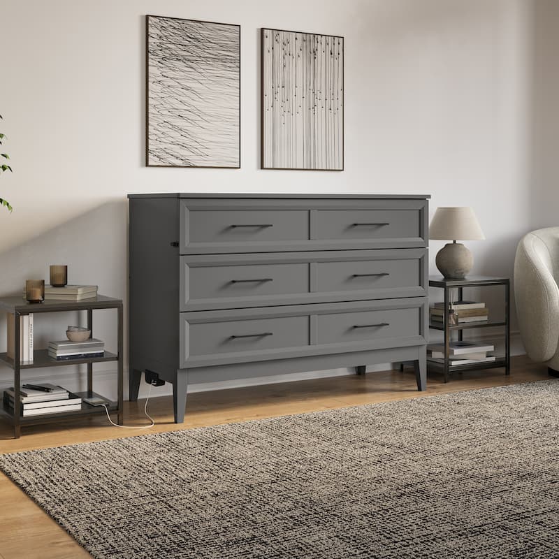 Santa Fe Murphy Bed Chest with Mattress and Built-in Charger