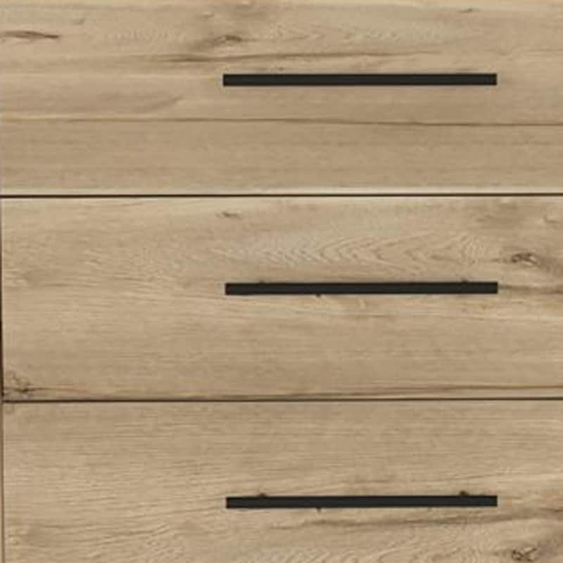 HomeRoots 59" Natural and Black Six Drawer Double Dresser