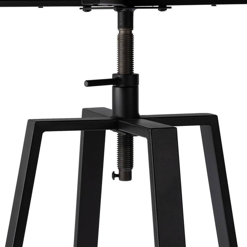 Glitzhome 3-piece Industrial Pub Set Height Adjustable Bar Table and Round Stools