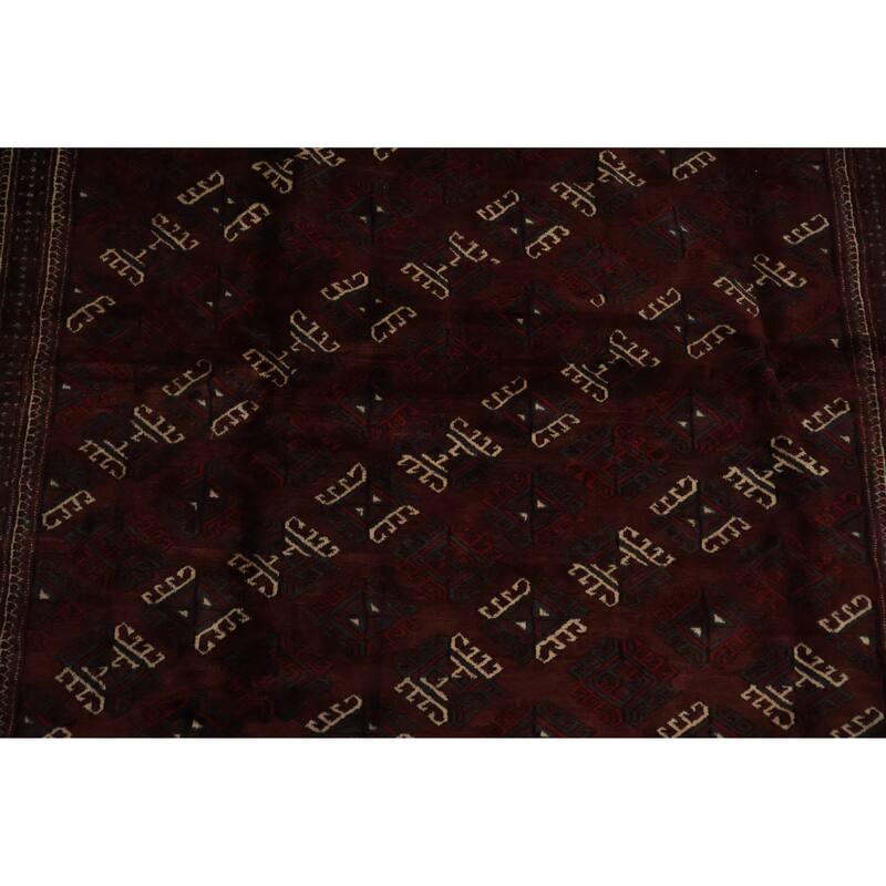 Hand Knotted Oriental 100% Wool Carpet Traditional All-Over Red Turkoman Area Rug - 12' 8'' X 8' 8''