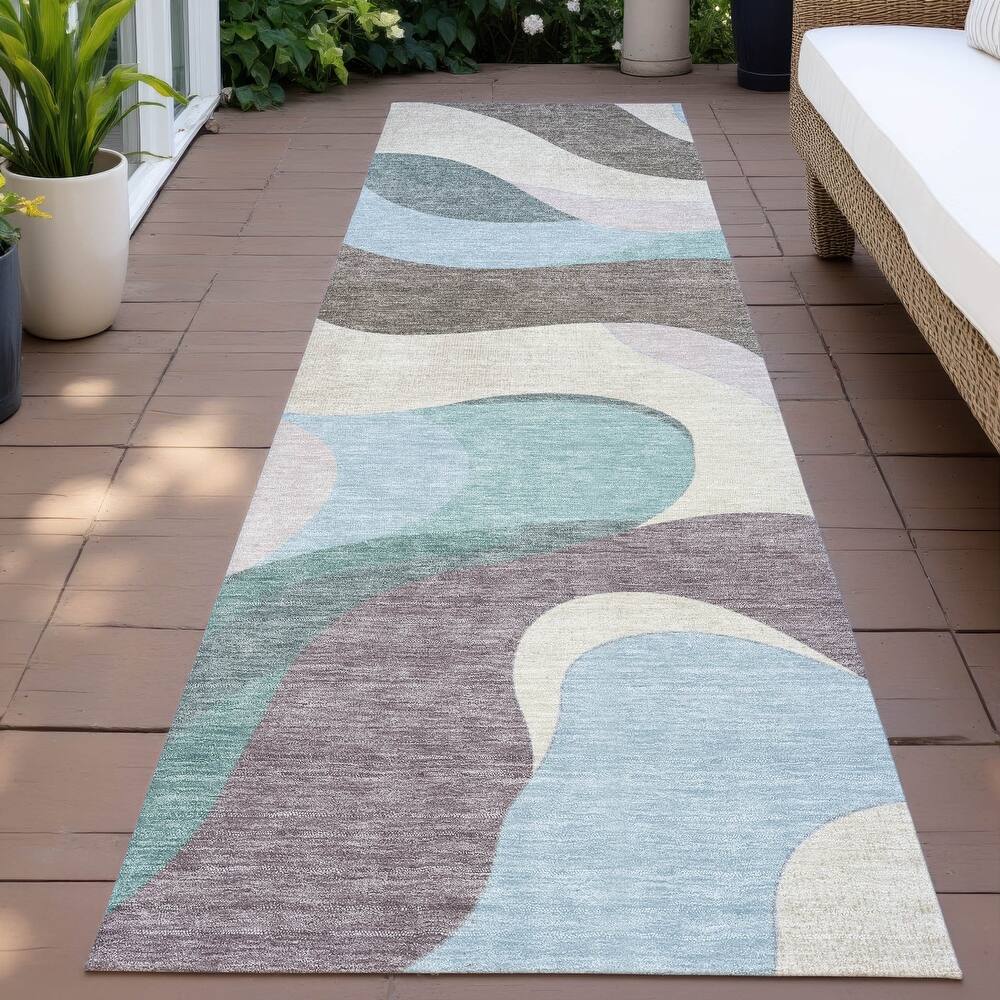 Machine Washable Indoor/Outdoor Casual Contemporary Chantille Rug