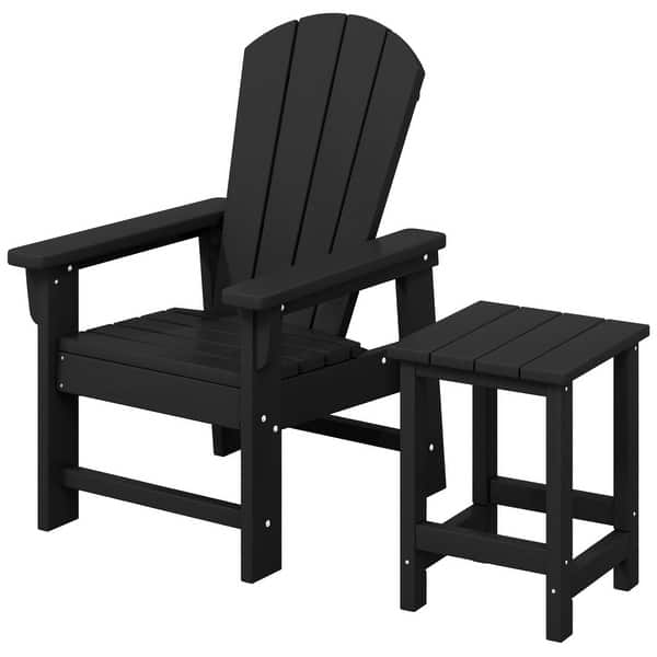 slide 2 of 195, Laguna Kids Outdoor Poly Adirondack Chair With Side Table 2-Piece Set Black