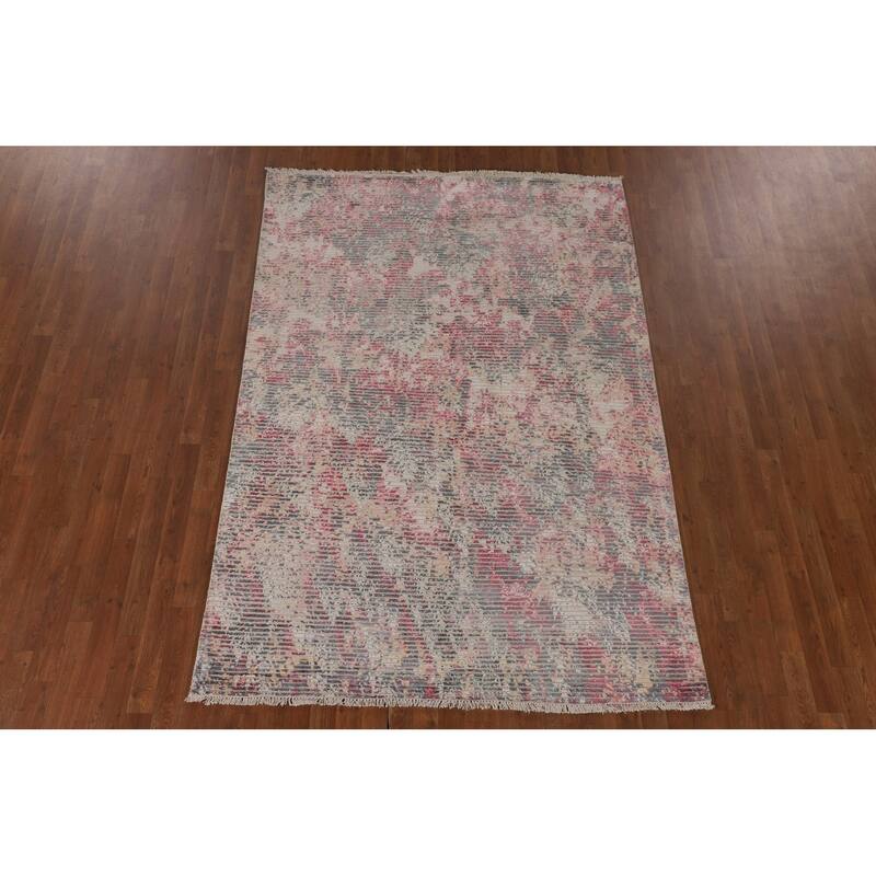 Moder / Abstract Area Rug Handmade Oriental Wool Carpet - 5'7" x 8'0"