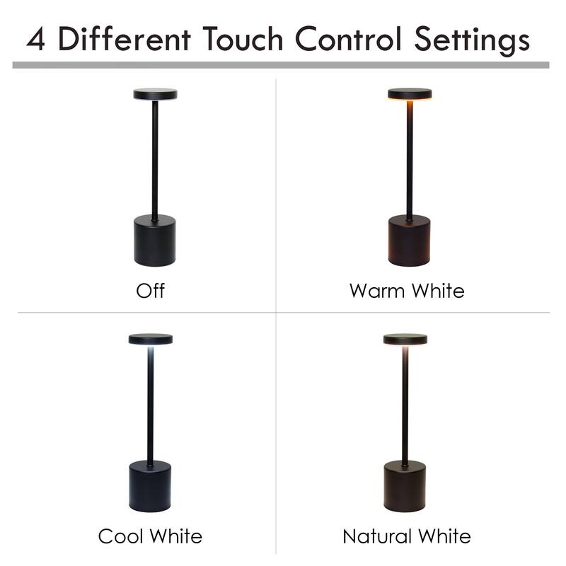 LED Mushroom Disc Touch Sensor Desk Lamp - 12.75" - Black