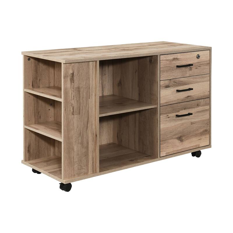 3-Drawer Wood 39.37 in. W Lateral File Cabinet