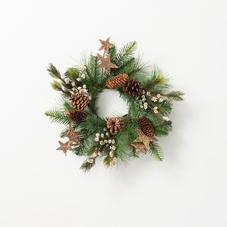 Rustic Mini Wreath Artificial Goldstar Rustic Pine Mini Accent Wreath Multicolor 16