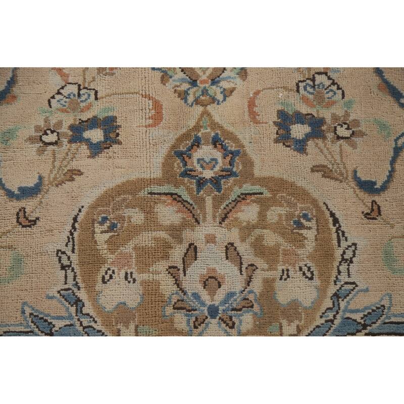 Hand Knotted Oriental 100% Wool Carpet Traditional Floral Peach Mashad Area Rug - 12' 5'' X 9' 4''