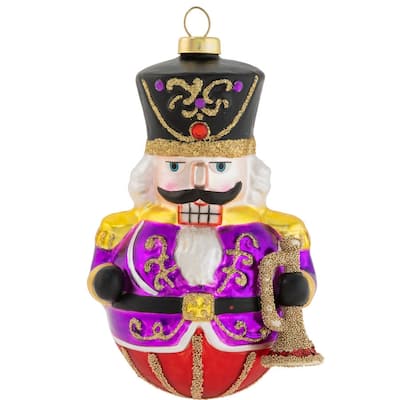 4.5" Bugle Brigade Nutcracker Christmas Ornament with Gems