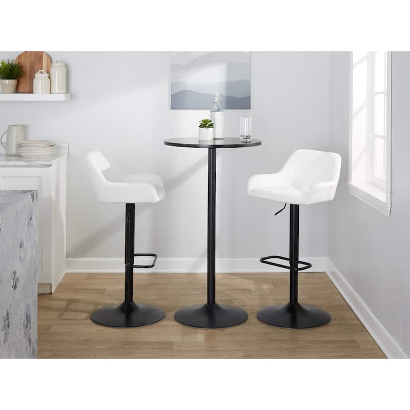 Porch & Den Galotti Adjustable Bar Stool with Rounded Rectangle Footrest (Set of 2)