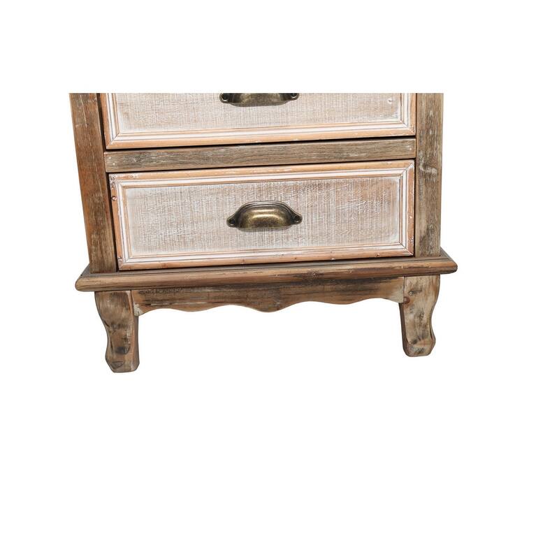 Rustic 54.53"Tall Wooden Accent Cabinet with Decorative Doors and 2 Drawers