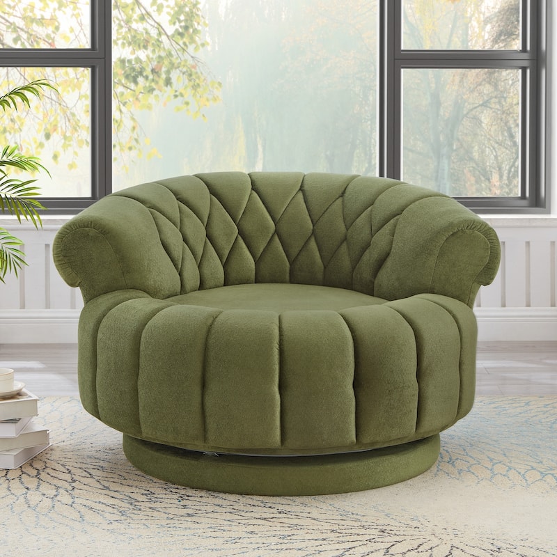 Accent Chair 360°Swivel Chair Sofa Barrel Swivel Chair Round Club Chair