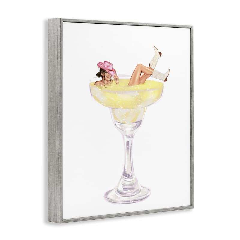 Stupell Glam Cowgirl in Margarita Framed Giclee Art Design By Ziwei Li