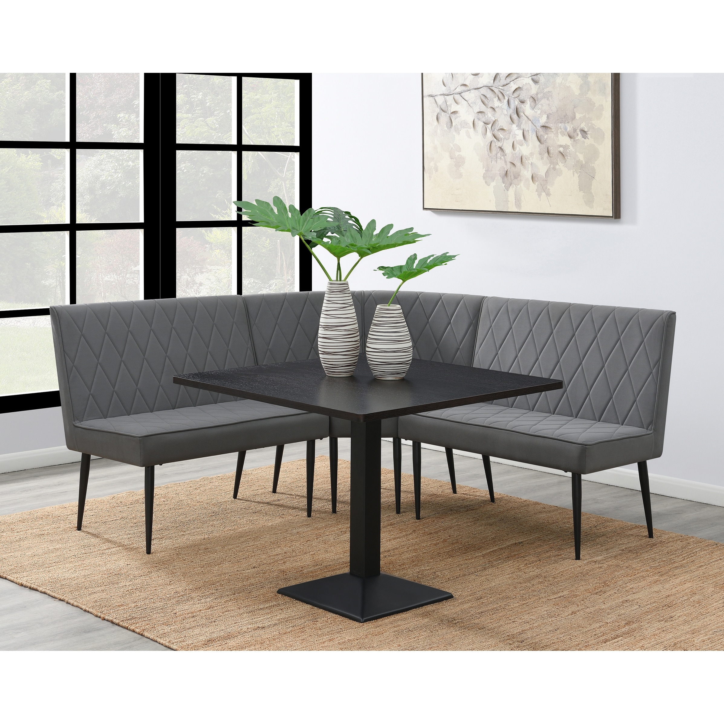 show original title Details about   Upholstered corner bench pine wood calvados colour with Padding Grey Solid Wood-NEW 