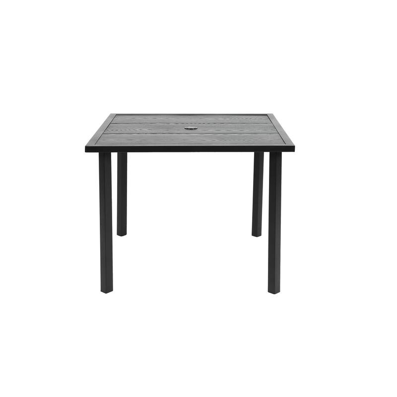 Patio Dining Set 5-Piece Wicker Outdoor Table and Chairs with Square Steel Tabletop Patio Table and Chairs Set