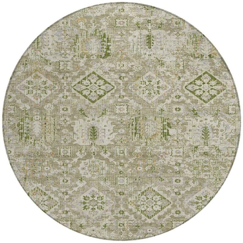 HomeRoots Floral Medallion Traditional Rectangle Outdoor Rug