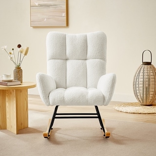 off white teddy fabric rocking chair - Bed Bath & Beyond - 39178987
