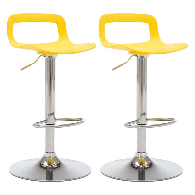 Adjustable Barstools Airlift Counter Bar Pub Height Stools with Plastic Seat Set of 2