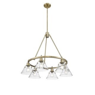 Orwell 6-Light Chandelier in Aged Brass with Clear Glass - Gold