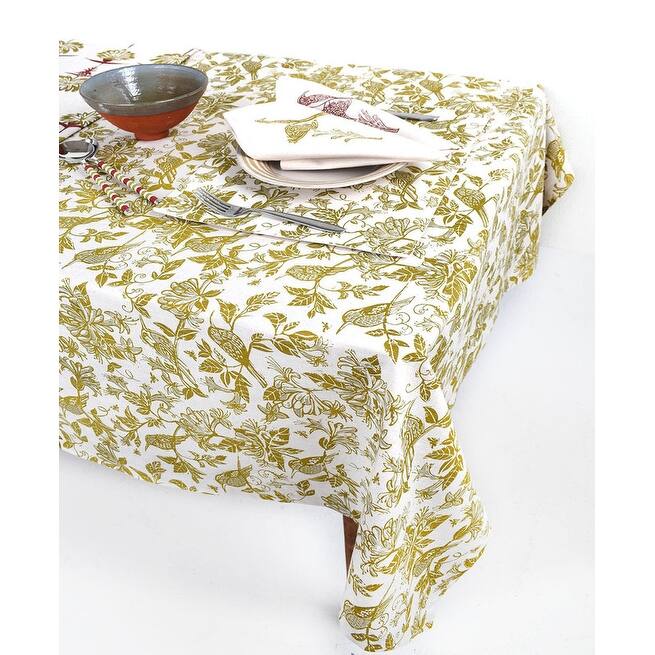 French Home Honeysuckle 59" x 78" Tablecloth - Chartreuse