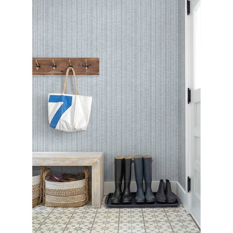 A-Street Prints Simon Blue Woven Texture Wallpaper