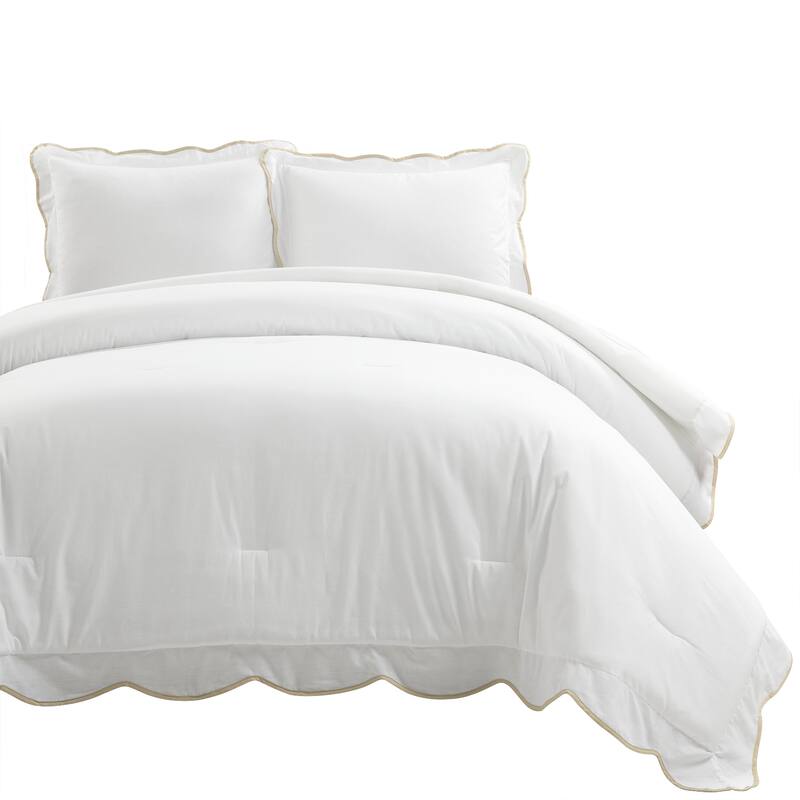 Lush Decor Coastal Chic Scallop Edge Comforter 3 Pieces Set
