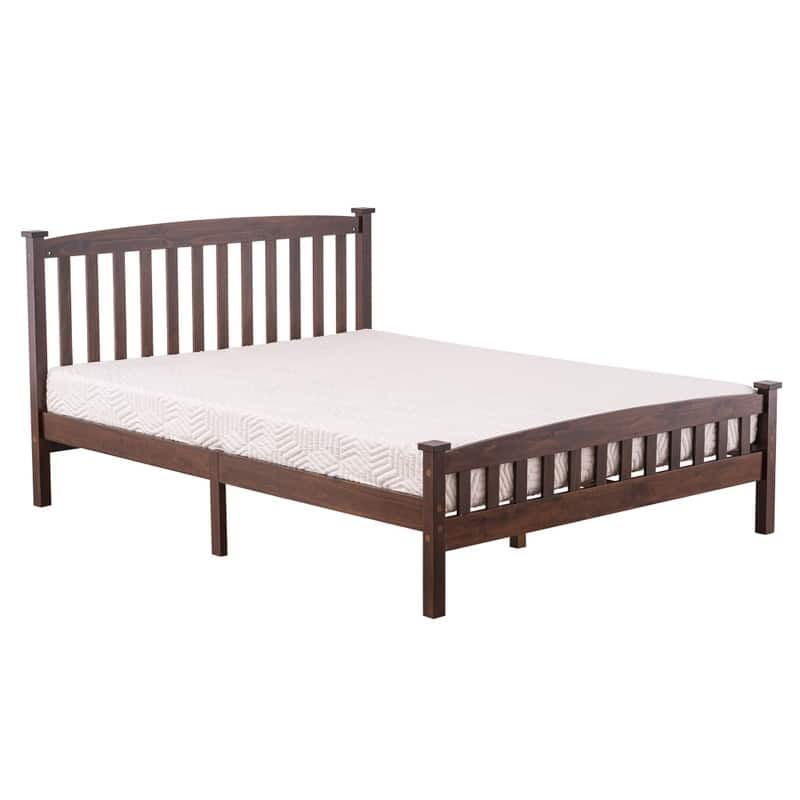 Classic Panel Bed Vertical Strip with Headboard Brown