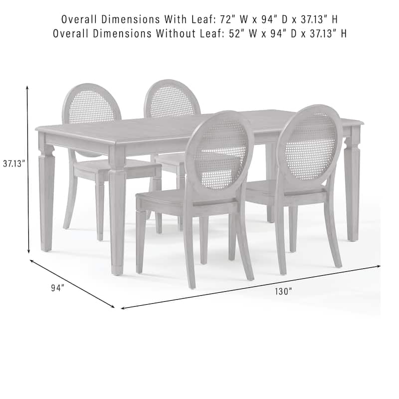 Crosley Katia 5-Piece Dining Table Set For 4 With Cane-Back Chairs