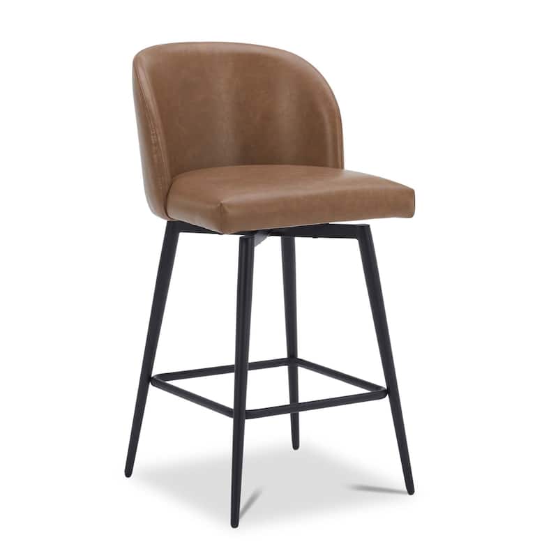 Charlotte Counter Height Swivel Barstool with Metal Legs Set