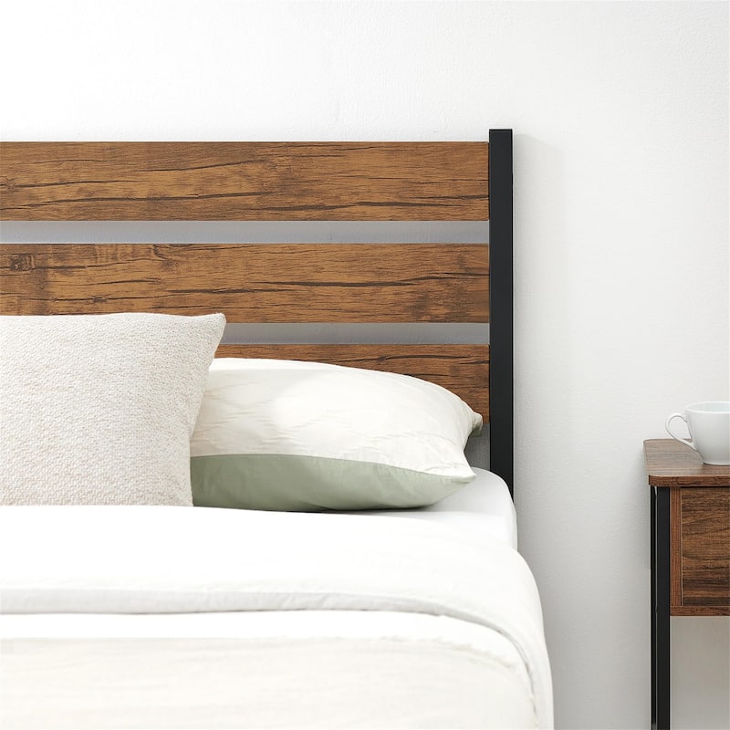 Bed Frame with Wood Headboard