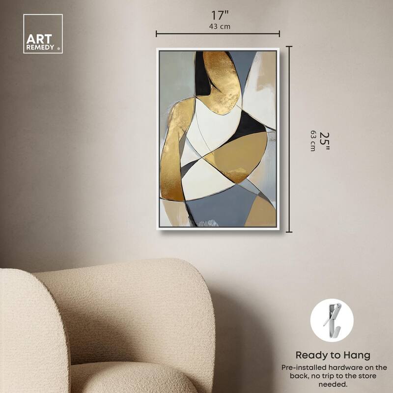 Gold Leaf Contours Canvas by Art Remedy