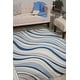 preview thumbnail 21 of 36, Nourison Somerset Modern Transitional Wave Area Rug 9'6" x 13' - Ivory/Blue - Runner/Rectangle