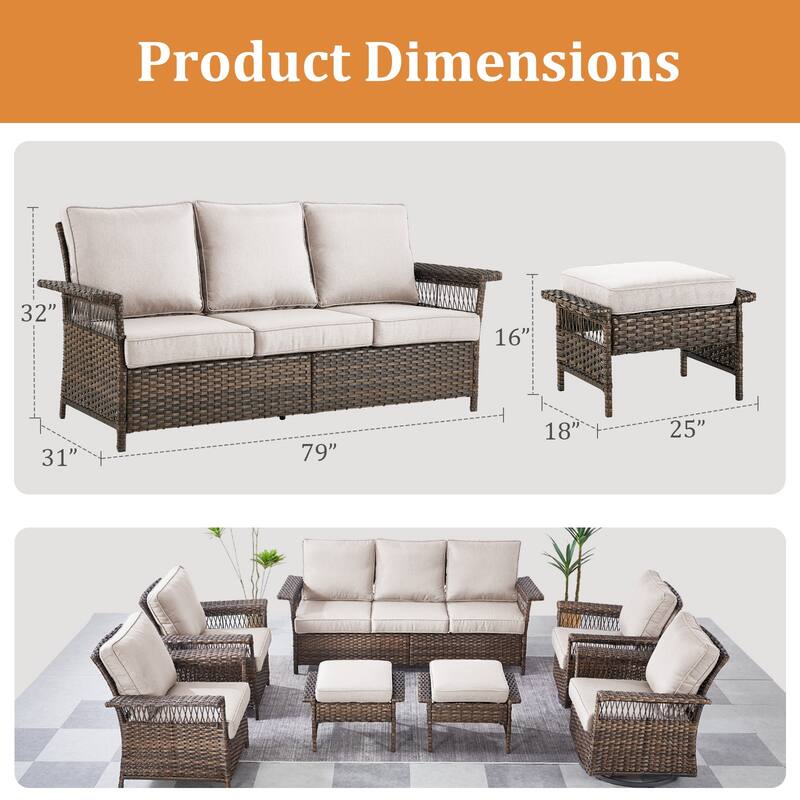 Outdoor Glider Chair with Soft Cushion