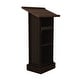 preview thumbnail 9 of 10, Wood Podium Stand, 44" Tall Wooden Lectern With Mic Stand Space, 1 Sliding Shelf With Cup Holder And 1 Fixed Shelf
