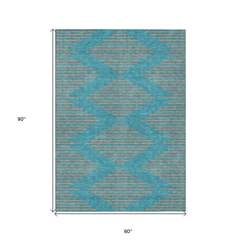 HomeRoots Geometric Transitional Rectangle Outdoor Rug