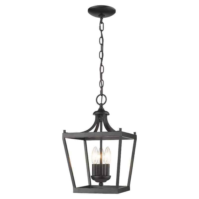 HomeRoots Vintage Black Metal Tapered Hanging Light - 10' X '16' X '10