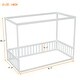 preview thumbnail 52 of 62, Pine Wood Canopy Frame Floor Bed with Guardrails