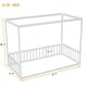 preview thumbnail 8 of 28, Twin Size Pine Wood Canopy Frame Floor Bed with Guardrails
