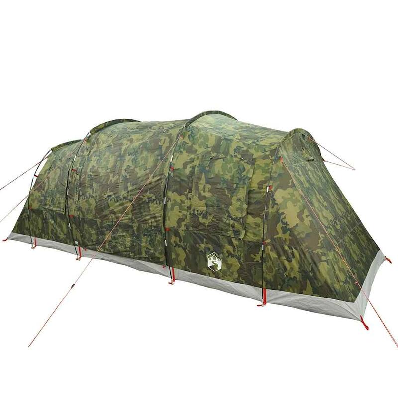 vidaXL Camping Tent Tunnel 4-Person Camouflage Waterproof - 185.8 x 96.5 x 75.6