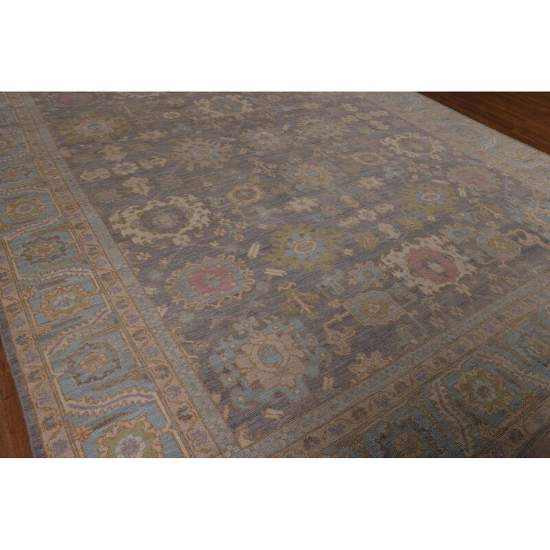 Oushak Turkish Large Area Rug Vegetable Dye Hand-Knotted Wool Carpet - 10'3"x 13'8"