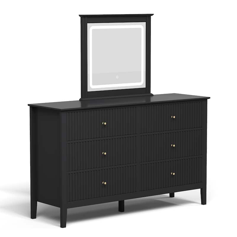 6 Drawer Dresser with Lighted Mirror