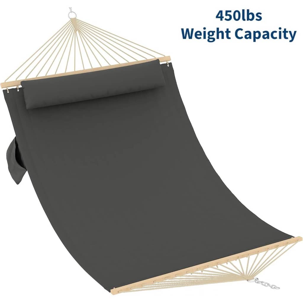 Double Quilted Fabric Hammock, 450 LBS Capacity for Outdoor Patio Backyard Poolside