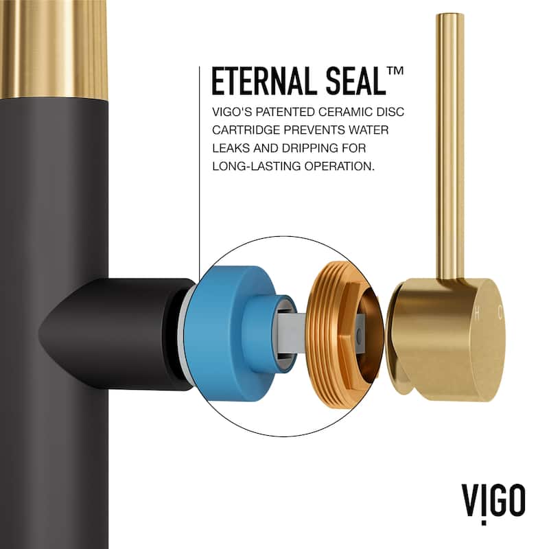 VIGO Greenwich 18" H Single Handle Pull-Down Sprayer Kitchen Faucet