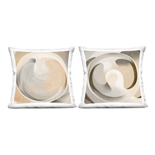 Stupell Neutral Circular Vortex Decorative Printed Throw Pillow Design by Noah Bay (Set of 2)