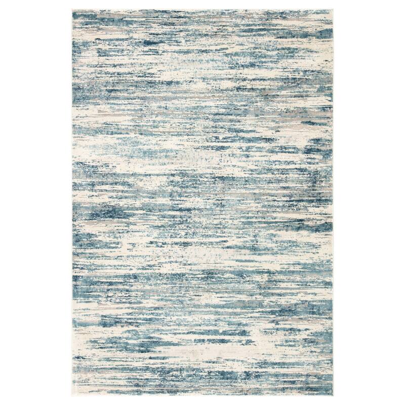 Porch & Den Kittiwake Ivory/Blue Abstract Area Rug - 3'11" x 5'11" - Rectangle